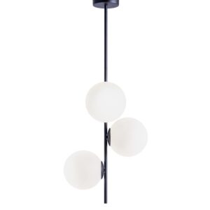 Nordic Design B&iacute;lo čern&eacute; skleněn&eacute; z&aacute;věsn&eacute; světlo Bubbly 93 cm