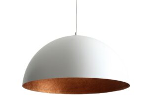 Nordic Design B&iacute;lo měděn&eacute; z&aacute;věsn&eacute; světlo Darly 50 cm