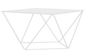 Nordic Design B&iacute;l&yacute; kovov&yacute; konferenčn&iacute; stolek Deryl 80 x 80 cm