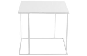 Nordic Design B&iacute;l&yacute; kovov&yacute; konferenčn&iacute; stolek Valter 50 x 50 cm