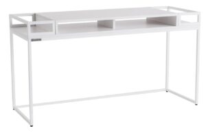 Nordic Design B&iacute;l&yacute; kovov&yacute; toaletn&iacute; stolek Glamour 140 x 50 cm