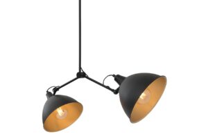 Nordic Design Čern&eacute; kovov&eacute; z&aacute;věsn&eacute; světlo Cobain Double 25 cm