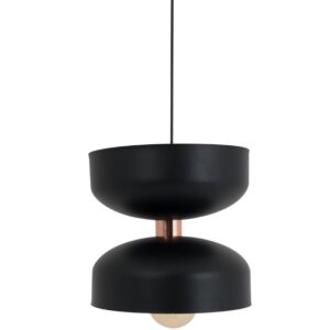 Nordic Design Čern&eacute; kovov&eacute; z&aacute;věsn&eacute; světlo Femme L