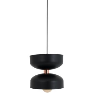 Nordic Design Čern&eacute; kovov&eacute; z&aacute;věsn&eacute; světlo Femme S