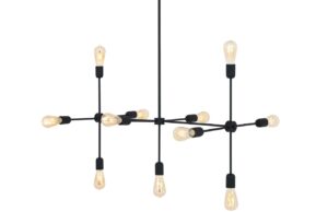 Nordic Design Čern&eacute; kovov&eacute; z&aacute;věsn&eacute; světlo Lega 11