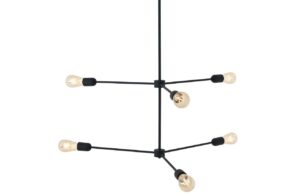 Nordic Design Čern&eacute; kovov&eacute; z&aacute;věsn&eacute; světlo Lega 6