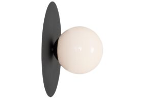 Nordic Design Černob&iacute;l&eacute; skleněn&eacute; n&aacute;stěnn&eacute; světlo Lyon S