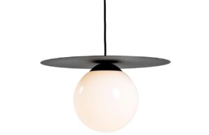 Nordic Design Černob&iacute;l&eacute; skleněn&eacute; z&aacute;věsn&eacute; světlo Lyon M