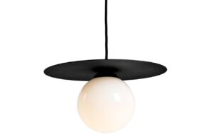 Nordic Design Černob&iacute;l&eacute; skleněn&eacute; z&aacute;věsn&eacute; světlo Lyon S