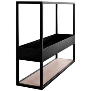 Nordic Design Čern&yacute; kovov&yacute; n&aacute;stěnn&yacute; reg&aacute;l Herbie 100 x 25 cm