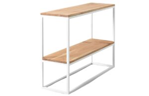 Nordic Design Dubov&yacute; toaletn&iacute; stolek Julia 100 x 30 cm II. s b&iacute;lou podnož&iacute;