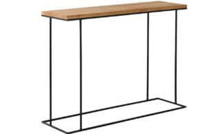 Nordic Design Dubov&yacute; toaletn&iacute; stolek Valter s černou podnož&iacute; 100x30 cm