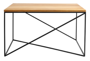 Nordic Design Př&iacute;rodn&iacute; masivn&iacute; konferenčn&iacute; stolek Mountain s černou podnož&iacute; 100x100 cm