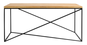 Nordic Design Př&iacute;rodn&iacute; masivn&iacute; konferenčn&iacute; stolek Mountain s černou podnož&iacute; 100x60 cm