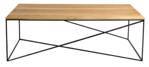 Nordic Design Př&iacute;rodn&iacute; masivn&iacute; konferenčn&iacute; stolek Mountain s černou podnož&iacute; 140x80 cm