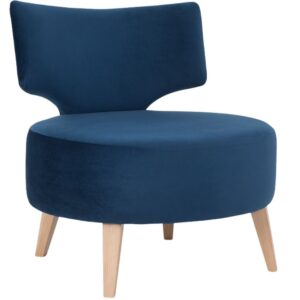 Nordic Design Tmavě modr&eacute; sametov&eacute; křeslo Full