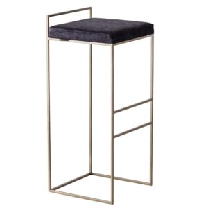 Nordic Design Zlat&aacute; kovov&aacute; barov&aacute; židle Daisy 77 cm s &scaron;ed&yacute;m sed&aacute;kem