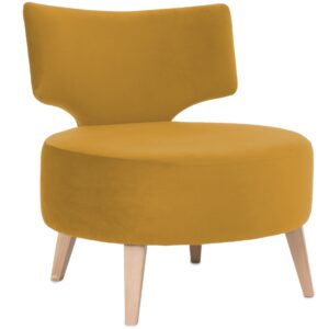 Nordic Design Žlut&eacute; sametov&eacute; křeslo Full
