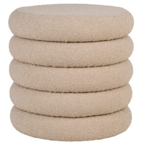 Nordic Living B&eacute;žov&yacute; boucl&eacute; taburet Brook 44 cm