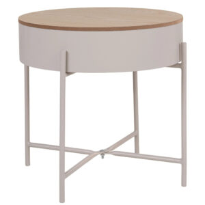 Nordic Living B&eacute;žov&yacute; kovov&yacute; odkl&aacute;dac&iacute; stolek Sisko 40 cm