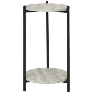 Nordic Living B&eacute;žov&yacute; odkl&aacute;dac&iacute; stolek Leva 27 cm s mramorov&yacute;m dekorem