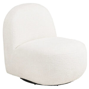 Nordic Living B&iacute;l&eacute; otočn&eacute; křeslo Milio