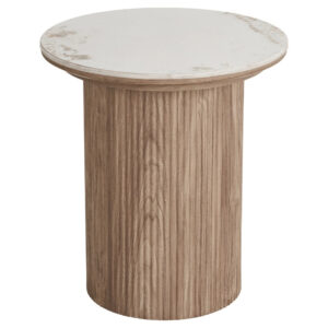 Nordic Living B&iacute;l&yacute; keramick&yacute; odkl&aacute;dac&iacute; stolek Athens 45 cm