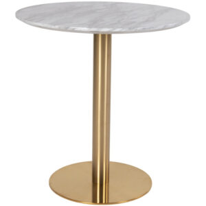 Nordic Living B&iacute;l&yacute; kulat&yacute; bistro stůl Ascona 70 cm