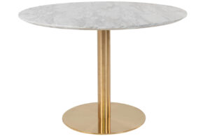 Nordic Living B&iacute;l&yacute; kulat&yacute; j&iacute;deln&iacute; stůl Ascona 110 cm