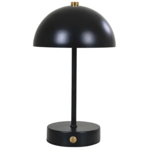 Nordic Living Čern&aacute; kovov&aacute; nab&iacute;jec&iacute; stoln&iacute; LED lampa Halle