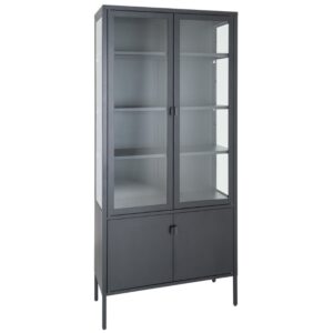 Nordic Living Čern&aacute; kovov&aacute; vitr&iacute;na Bristana 180 x 80 cm