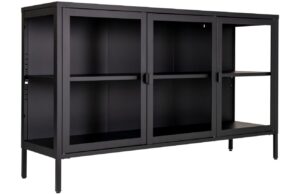 Nordic Living Čern&aacute; kovov&aacute; vitr&iacute;na Bristana  85 x 140 cm