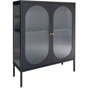 Nordic Living Čern&aacute; kovov&aacute; vitr&iacute;na Delaiden 110 x 90 cm