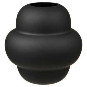 Nordic Living Čern&aacute; skleněn&aacute; v&aacute;za Mort 21 cm