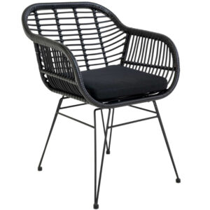 Nordic Living Čern&eacute; ratanov&eacute; křeslo Flot