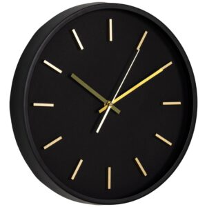 Nordic Living Černo-zlat&eacute; n&aacute;stěnn&eacute; hodiny Kensington 35 cm