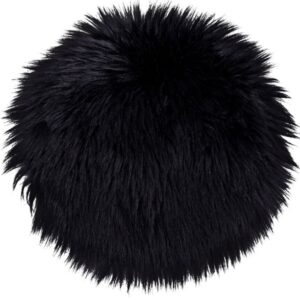 Nordic Living Čern&yacute; podsed&aacute;k Lenny 35 cm z ekokůže