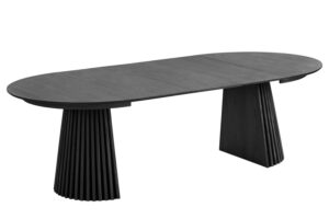 Nordic Living Čern&yacute; rozkl&aacute;dac&iacute; j&iacute;deln&iacute; stůl Osaika 120/240 x 120 cm