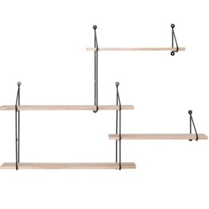 Nordic Living Dřevěn&aacute; n&aacute;stěnn&aacute; police Hega 62 x 99 cm