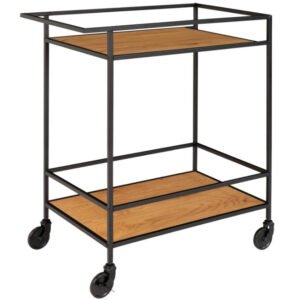 Nordic Living Dubov&yacute; kovov&yacute; serv&iacute;rovac&iacute; voz&iacute;k Winter 68 x 40 cm