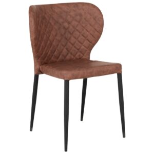 Nordic Living Hněd&aacute; koženkov&aacute; j&iacute;deln&iacute; židle Piscatello