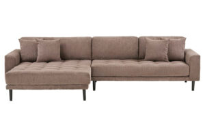 Nordic Living Hněd&aacute; rohov&aacute; pohovka Lido 290 cm