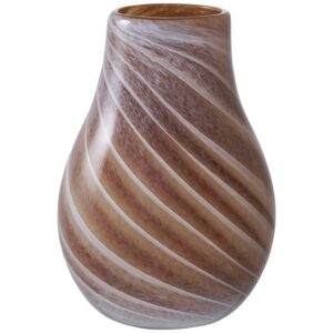 Nordic Living Hněd&aacute; skleněn&aacute; v&aacute;za Bawo 16 cm