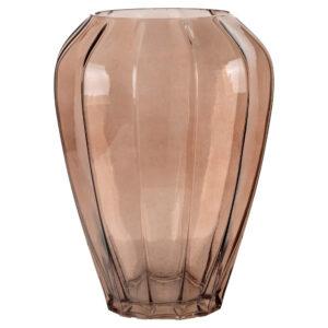 Nordic Living Hněd&aacute; skleněn&aacute; v&aacute;za Lesiah 29 cm