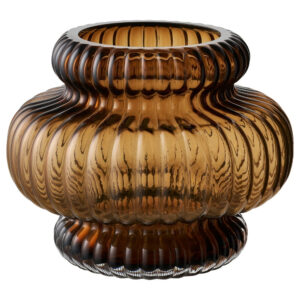 Nordic Living Hněd&aacute; skleněn&aacute; v&aacute;za Venus 16 cm