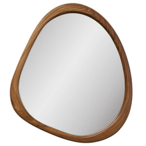 Nordic Living Hněd&eacute; z&aacute;věsn&eacute; zrcadlo Luxor 47 x 44 cm