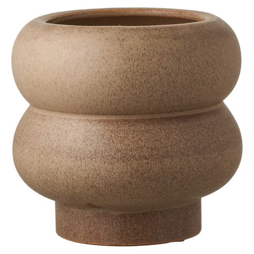 Nordic Living Hnědý keramický květináč Oddy Ø19 cm