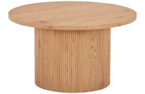 Nordic Living Konferenčn&iacute; stolek Benovia 80 cm s dřevěn&yacute;m dekorem