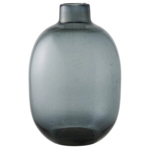 Nordic Living Kouřově čern&aacute; skleněn&aacute; v&aacute;za Marrie 35 cm