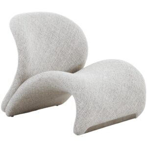 Nordic Living P&iacute;skově hněd&eacute; čalouněn&eacute; lounge křeslo Sandra